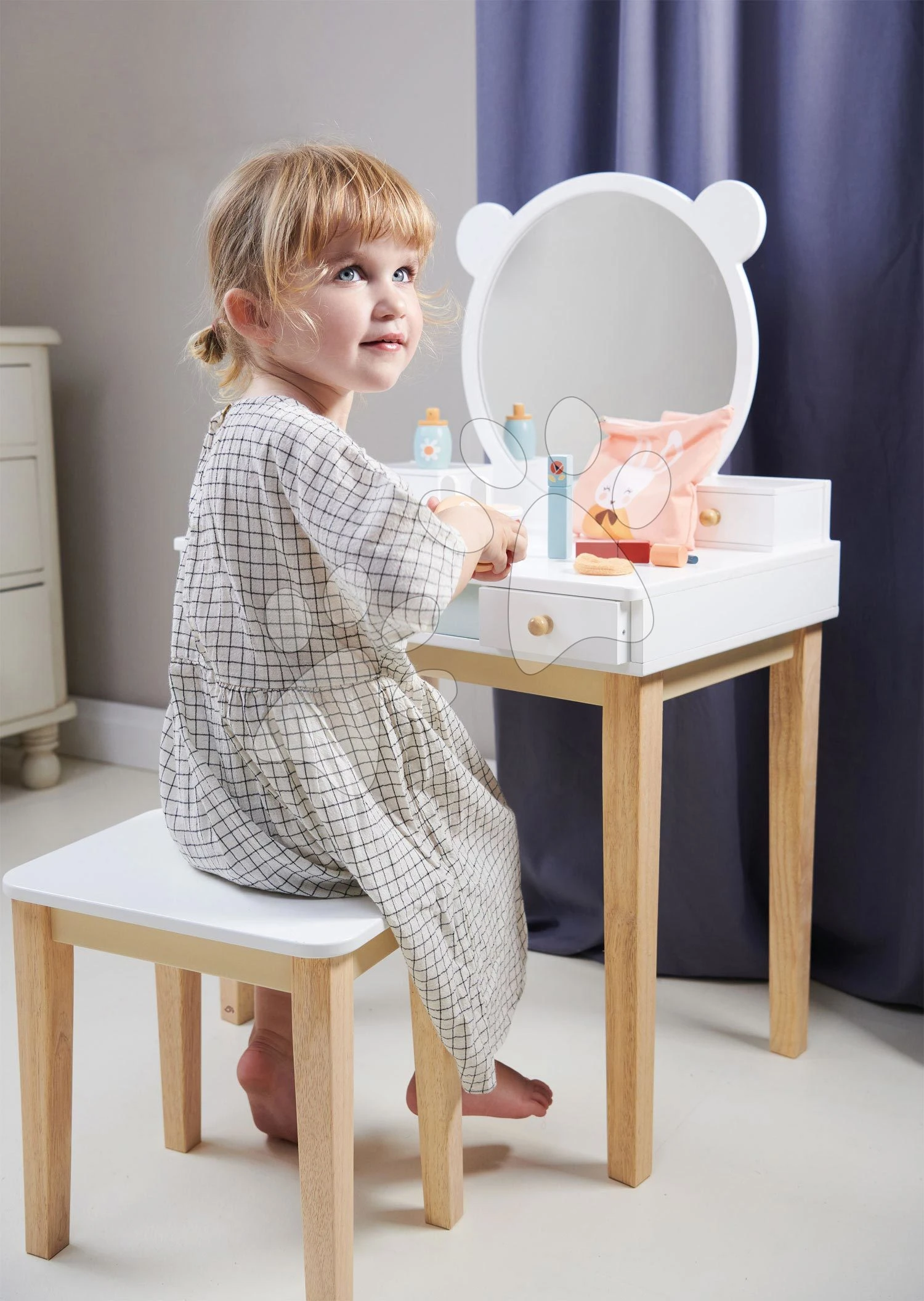 Kosmetiktisch Aus Holz Mit Stuhl Forest Dressing Table Tender Leaf Toys; Spiegel Und 5 Schubladen TL8821 5 Kosmetiktisch Aus Holz Mit Stuhl Forest Dressing Table Tender Leaf Toys; Spiegel Und 5 Schubladen TL8821 – Bild 5
